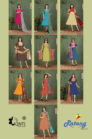Kinti Presents Patang Vo l13 Rayon Designer Kurtis Collection