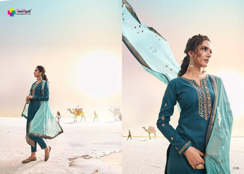 Sanskurti Silk Mills Kishana Jam Silk Embroidery Work Fancy Designer Salwar Suits