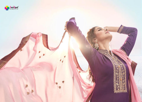 Sanskurti Silk Mills Kishana Jam Silk Embroidery Work Fancy Designer Salwar Suits