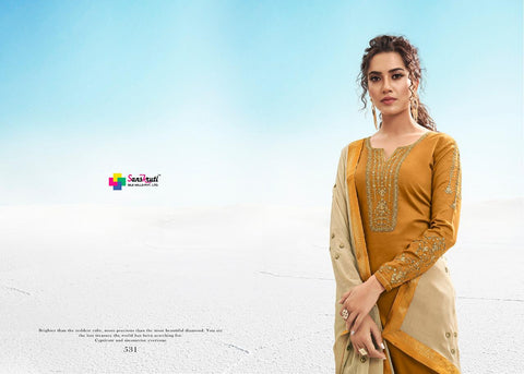 Sanskurti Silk Mills Kishana Jam Silk Embroidery Work Fancy Designer Salwar Suits