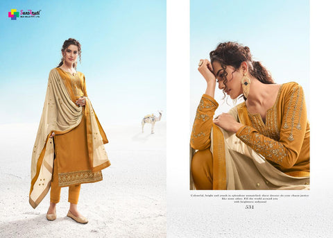 Sanskurti Silk Mills Kishana Jam Silk Embroidery Work Fancy Designer Salwar Suits