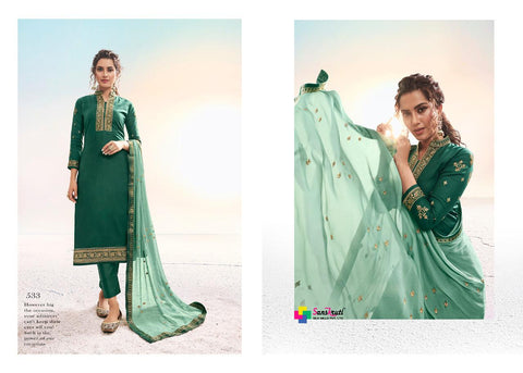 Sanskurti Silk Mills Kishana Jam Silk Embroidery Work Fancy Designer Salwar Suits