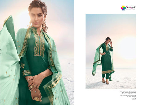 Sanskurti Silk Mills Kishana Jam Silk Embroidery Work Fancy Designer Salwar Suits