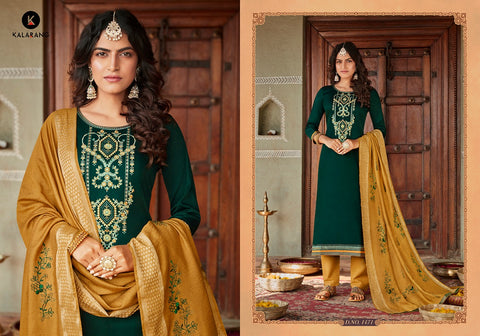 KALARANG KITKAT JAM SILK OCCASIONAL WEAR EMBROIDERED SUITS