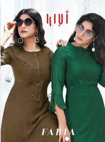 Kivi Launched Fabia Heavy Rayon Stylish Designer Kurtis Collection And Plazzo