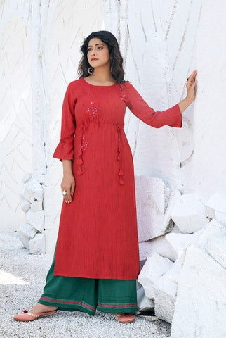 Kivi Launched Fabia Heavy Rayon Stylish Designer Kurtis Collection And Plazzo