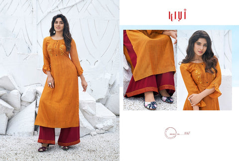 Kivi Launched Fabia Heavy Rayon Stylish Designer Kurtis Collection And Plazzo