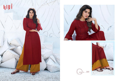 Kivi Launched Fabia Heavy Rayon Stylish Designer Kurtis Collection And Plazzo