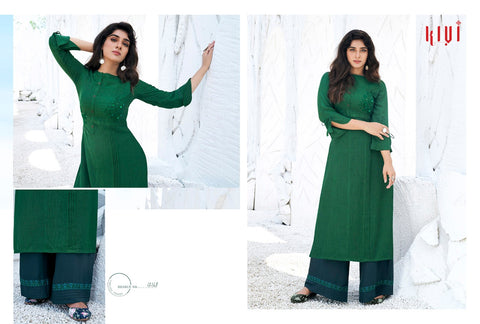Kivi Launched Fabia Heavy Rayon Stylish Designer Kurtis Collection And Plazzo