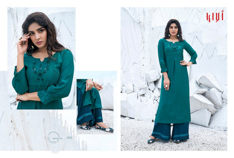 Kivi Launched Fabia Heavy Rayon Stylish Designer Kurtis Collection And Plazzo
