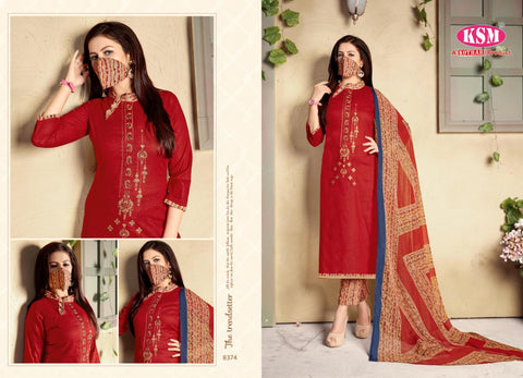 Kothari Presents Rose Vol 2 Cambric Printed Embroidery Work Fancy Designer Salwar Suits With Matching Mask