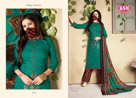 Kothari Presents Rose Vol 2 Cambric Printed Embroidery Work Fancy Designer Salwar Suits With Matching Mask
