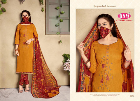 Kothari Presents Rose Vol 2 Cambric Printed Embroidery Work Fancy Designer Salwar Suits With Matching Mask