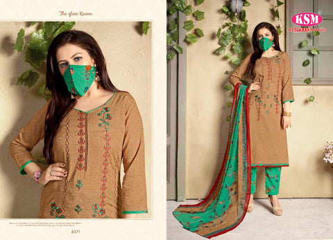 Kothari Presents Rose Vol 2 Cambric Printed Embroidery Work Fancy Designer Salwar Suits With Matching Mask