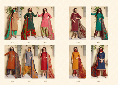 Kothari Presents Rose Vol 2 Cambric Printed Embroidery Work Fancy Designer Salwar Suits With Matching Mask