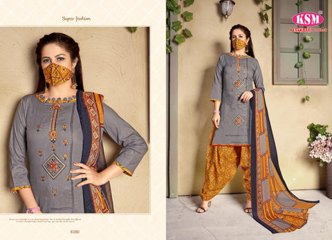 Kothari Presents Rose Vol 2 Cambric Printed Embroidery Work Fancy Designer Salwar Suits With Matching Mask