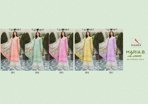 COTTON EMBROIDERY PAKISTANI SUITS KAARA MARIA B LAWN EID COLLECTION COLOUR
