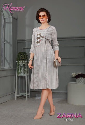 Kanasu Launched Zarna Rayon Stylish Designer Kurtis Collections