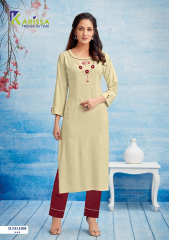 Karissa Launched Rosemary Rayon Daily Wear Kurtis Collection