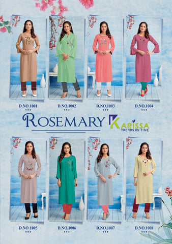 Karissa Launched Rosemary Rayon Daily Wear Kurtis Collection