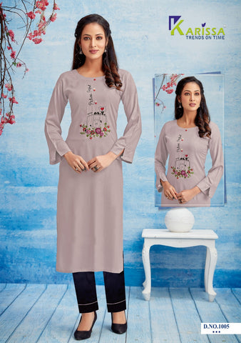 Karissa Launched Rosemary Rayon Daily Wear Kurtis Collection
