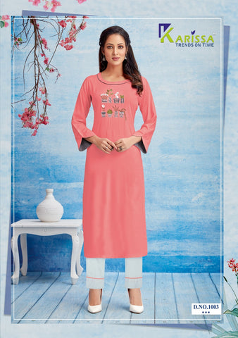 Karissa Launched Rosemary Rayon Daily Wear Kurtis Collection