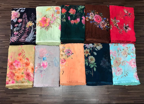 Kashvi Creation Presents Yashvi Georgette With Fancy Border Sarees