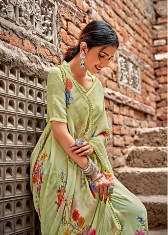 Kashvi Creation Presents Yashvi Georgette With Fancy Border Sarees