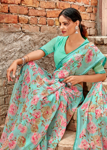 Kashvi Creation Presents Yashvi Georgette With Fancy Border Sarees