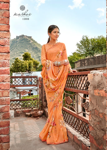 Kashvi Creation Presents Yashvi Georgette With Fancy Border Sarees