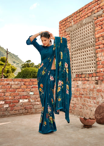 Kashvi Creation Presents Yashvi Georgette With Fancy Border Sarees
