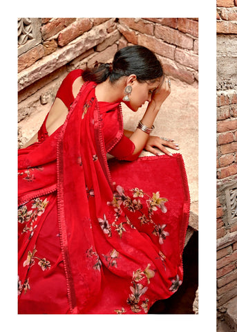 Kashvi Creation Presents Yashvi Georgette With Fancy Border Sarees