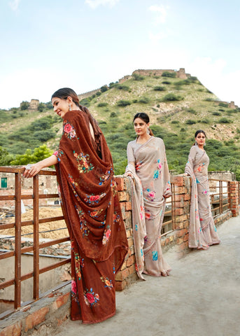 Kashvi Creation Presents Yashvi Georgette With Fancy Border Sarees