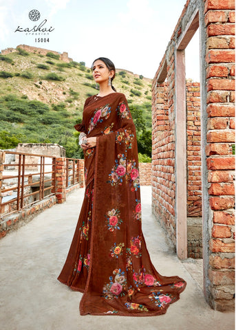 Kashvi Creation Presents Yashvi Georgette With Fancy Border Sarees