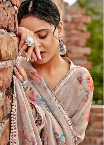 Kashvi Creation Presents Yashvi Georgette With Fancy Border Sarees