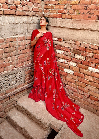 Kashvi Creation Presents Yashvi Georgette With Fancy Border Sarees