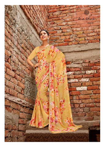 Kashvi Creation Presents Yashvi Georgette With Fancy Border Sarees