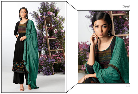 Ganga Launched Kefi Wool Dobby Embroidery Work Stylish Designer Salwar Kameez