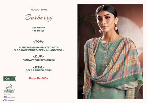 Kesar Karachi Presents Burberry Pashmina Printed Fancy Designer Salwar Suits
