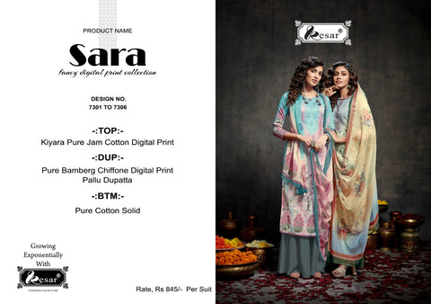 Kesar Sara Jam Cotton Digital Print Casual Wear Salwar Suits
