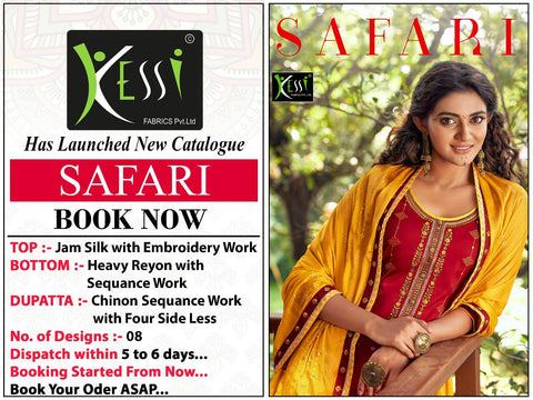 Kessi Launched Safari Jam Silk Embroidery Work Fancy Designer Salwar Kameez
