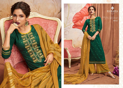 Kessi Fabrics Presents Ramaiya Shalimar Jam Silk Embroidery Dress Material