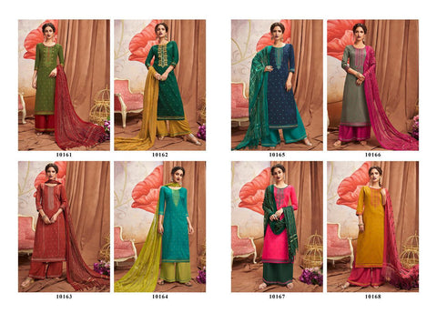Kessi Fabrics Presents Ramaiya Shalimar Jam Silk Embroidery Dress Material