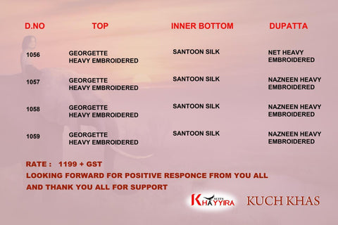 Khayyira Suit Launched Kuch Khas Embroidery Work Georgette Pakistani Salwar Suits