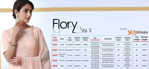 Khushboo Presents Flory Vol 5 Georgette Silk Fancy Designer Salwar Suits