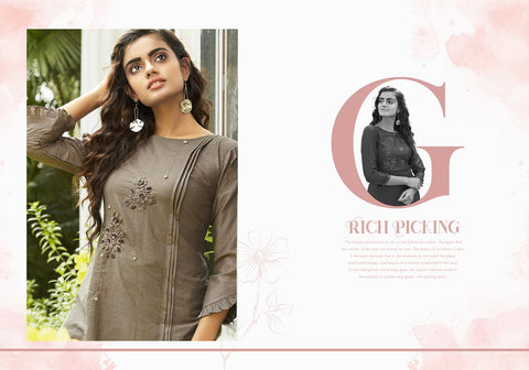 HANDWORK TOP AND PLAZZO PAIR WKIVI LAUNCH SUPERB LINING SILK HOLESALER
