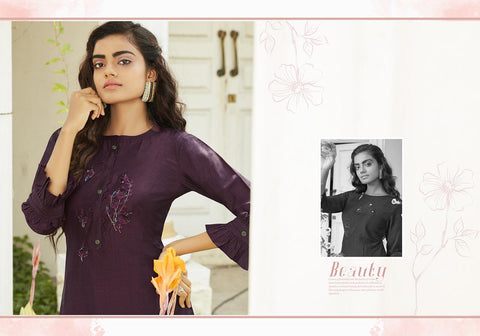 HANDWORK TOP AND PLAZZO PAIR WKIVI LAUNCH SUPERB LINING SILK HOLESALER
