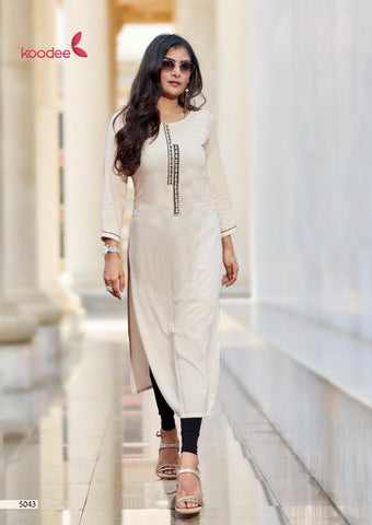 Koodee Launched Pahal Vol 7 Pure Rayon Designer Kurtis Collection