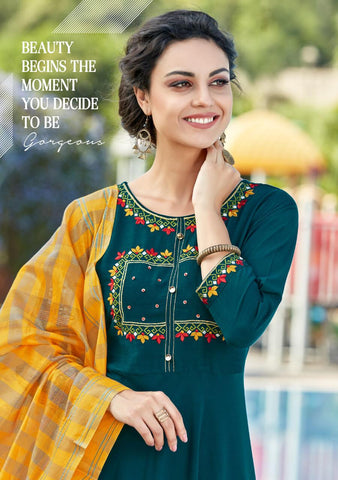 Koodee Presents Chunri Vol 3 Poly Maslin Fancy Designer Gown Type Kurtis Collection