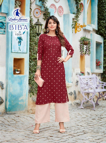 Ladies Flavour Presents Biba vol 1 Ruby Print Fancy Designer Kurtis Collection